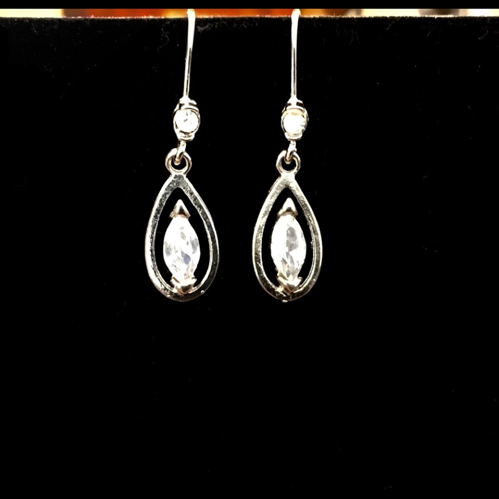 Crystal earrings (silver)